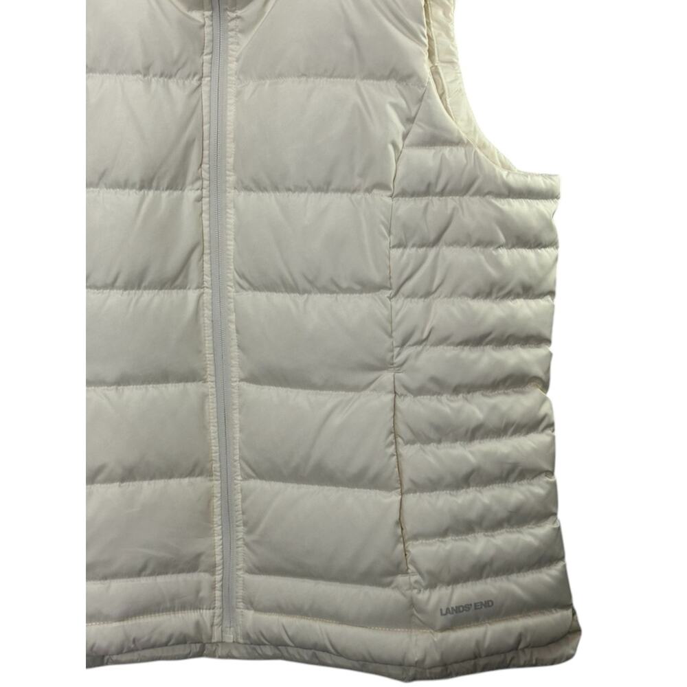 Lands End Ivory Goose Down Puffer Full Zip Vest Women's Large 14/16 NEW - Picture 4 of 7